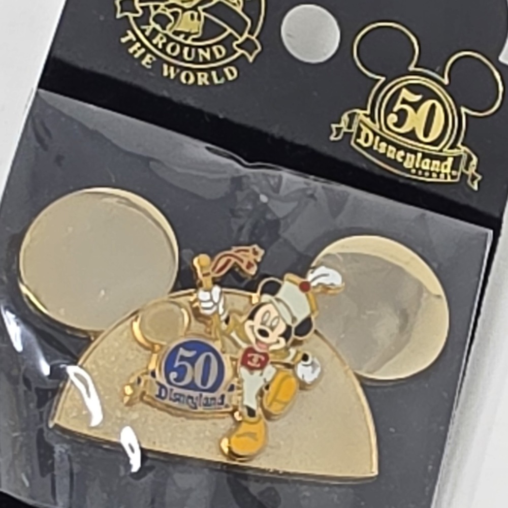 Vintage 2005 Disneyland 50th Anniversary Golden Mickey Mouse Ears Pin - Picture 2 of 8